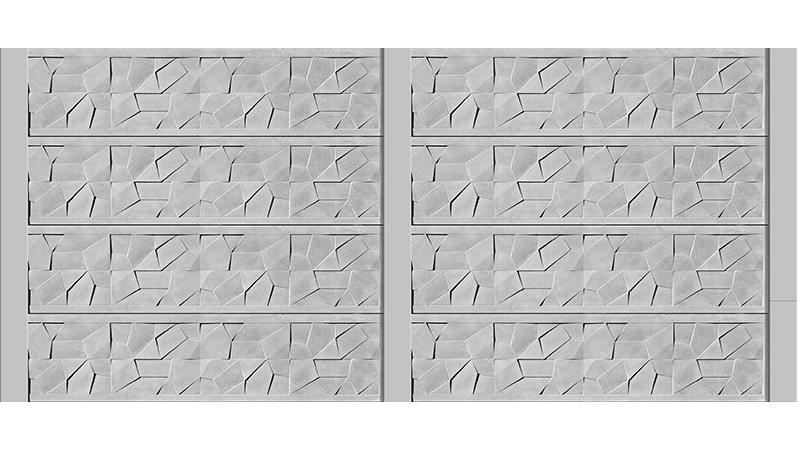 >BX21/1 Betónový plot vzor Mozaika s normálnym stĺpikom 